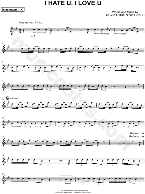 Collection: I Hate U, I Love U - C Instrument & Piano