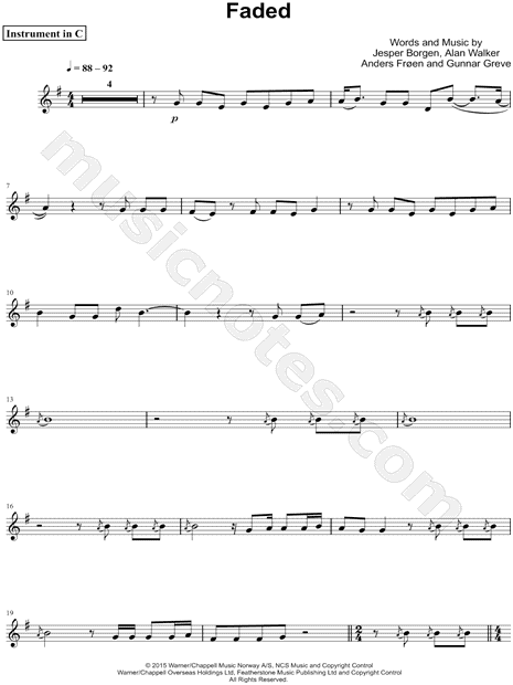Collection: Faded - C Instrument & Piano