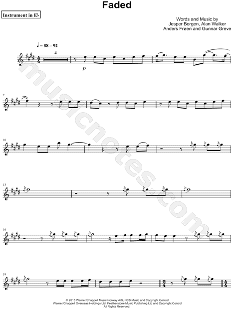 Collection: Faded - Eb Instrument & Piano