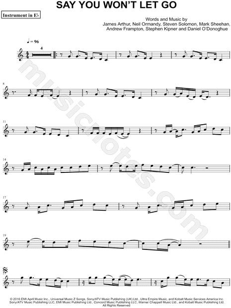Collection: Say You Won't Let Go - Eb Instrument & Piano