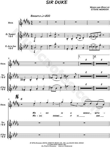 Collection: Sir Duke - Horn Section with Vocal