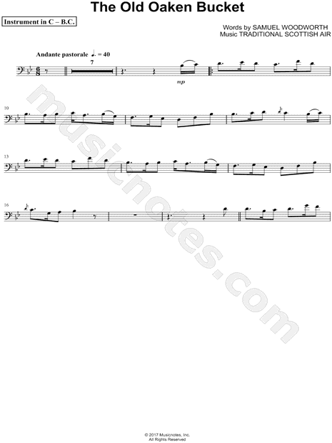 Collection: The Old Oaken Bucket - Bass Clef Instrument & Piano