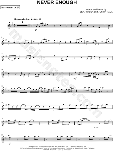 Collection: Never Enough - Eb Instrument & Piano