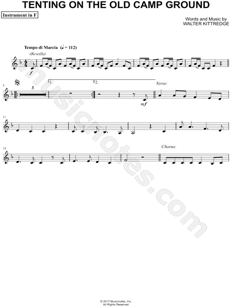 Collection: Tenting on the Old Camp Ground - F Instrument & Piano