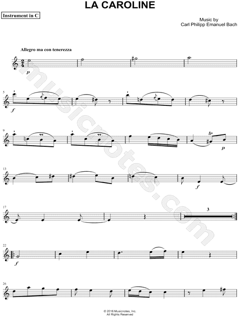 Collection: La Caroline, H. 98 - C Instrument & Piano