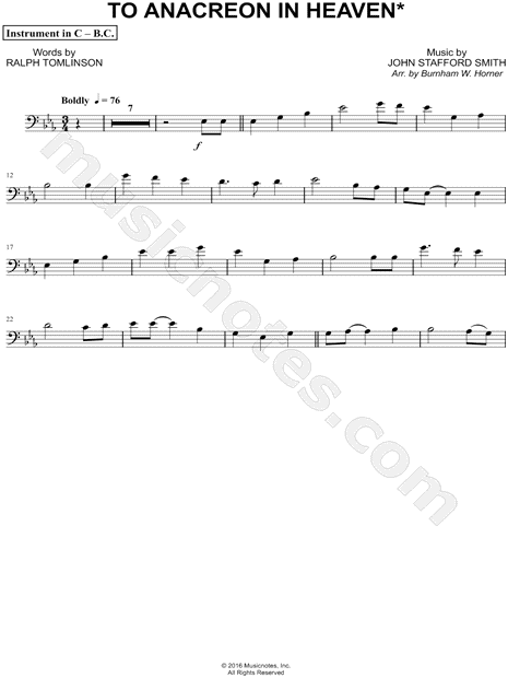 Collection: To Anacreon in Heaven - Bass Clef Instrument & Piano