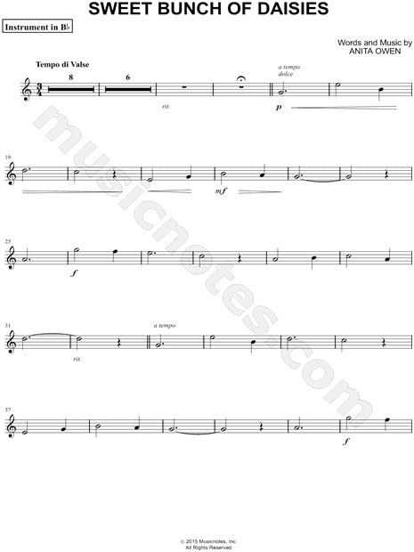 Collection: Sweet Bunch of Daisies - Bb Instrument & Piano