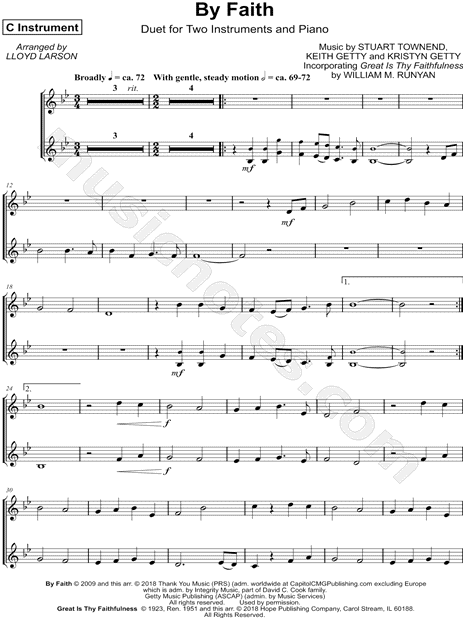 Collection: By Faith - C instrument Duet & Piano