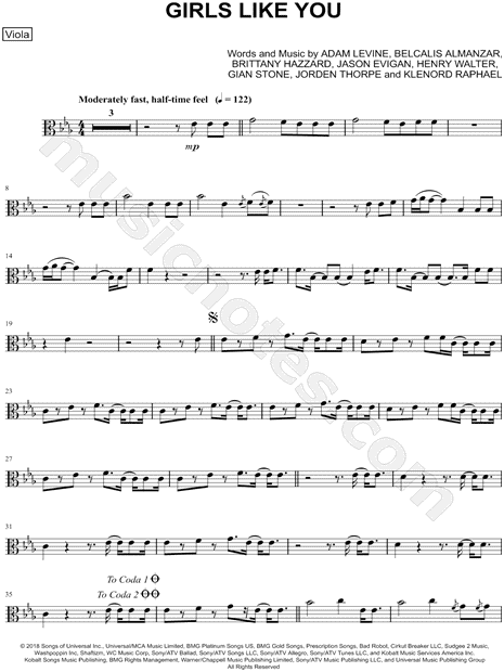 Collection: Girls Like You - Viola & Piano
