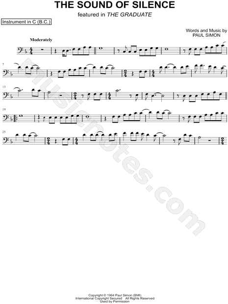 Collection: The Sound of Silence - Bass Clef Instrument & Piano