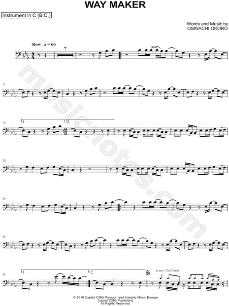 Collection: Way Maker - Bass Clef Instrument & Piano