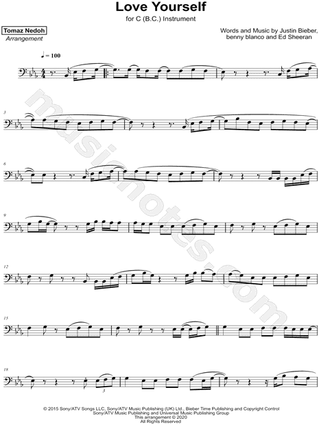 Collection: Love Yourself - Bass Clef Instrument & Piano