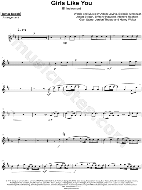 Collection: Girls Like You - Bb Instrument & Piano