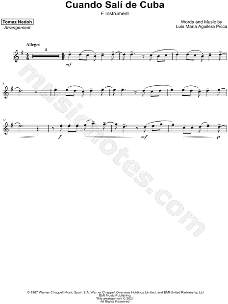 Collection: Cuando Salí de Cuba - F Instrument & Piano