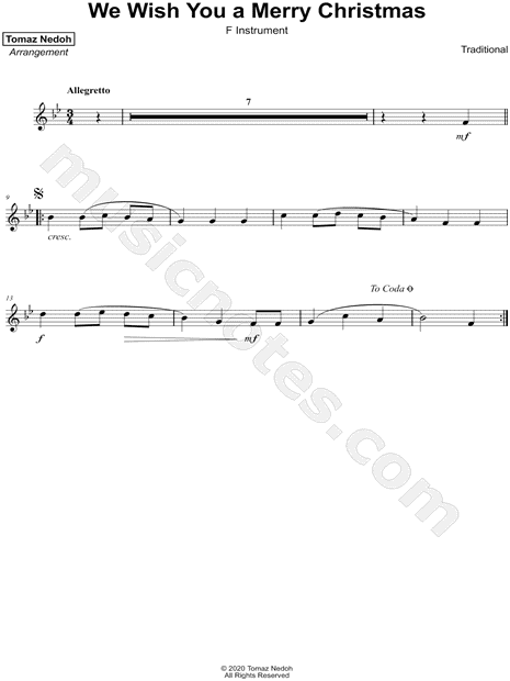 Collection: We Wish You a Merry Christmas - F Instrument & Piano