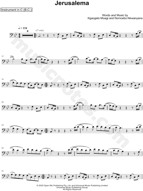 Collection: Jerusalema - Bass Clef Instrument & Piano