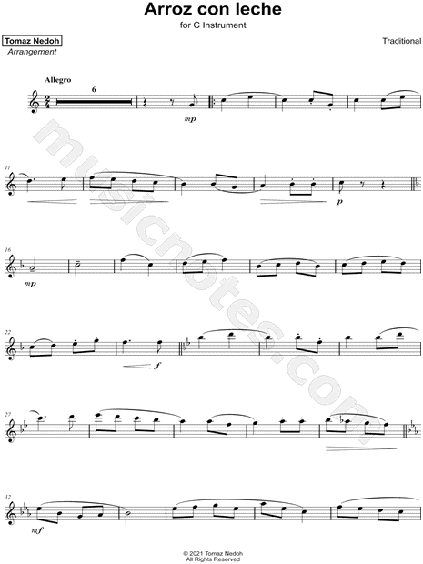 Collection: Arroz con Leche - C Instrument & Piano