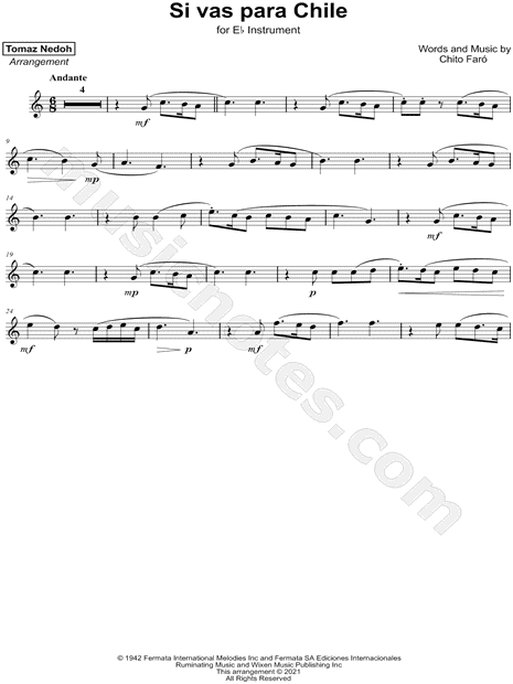 Collection: Si vas para Chile - Eb Instrument & Piano