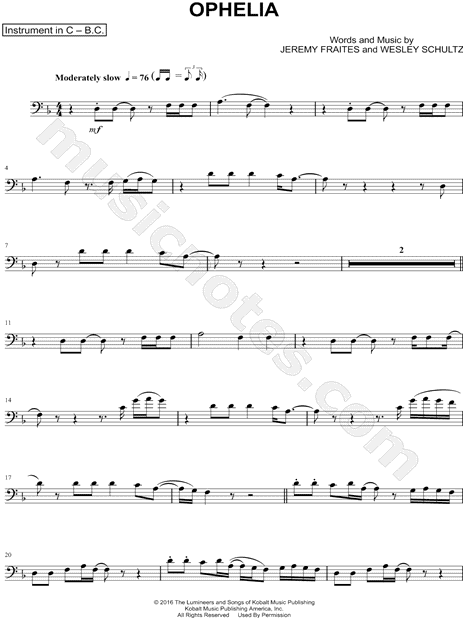 Collection: Ophelia - Bass Clef Instrument & Piano