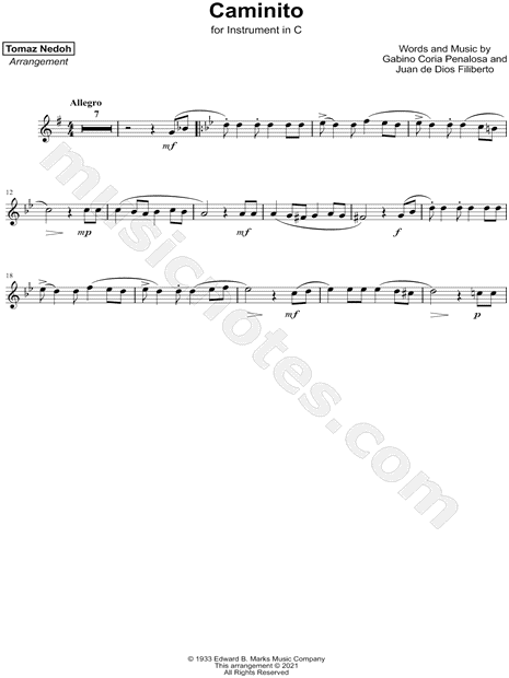 Collection: Caminito - C Instrument & Piano