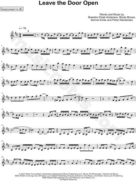 Collection: Leave the Door Open - Bb Instrument & Piano