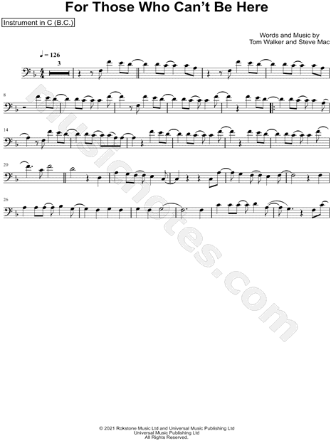 Collection: For Those Who Can't Be Here - Bass Clef Instrument & Piano