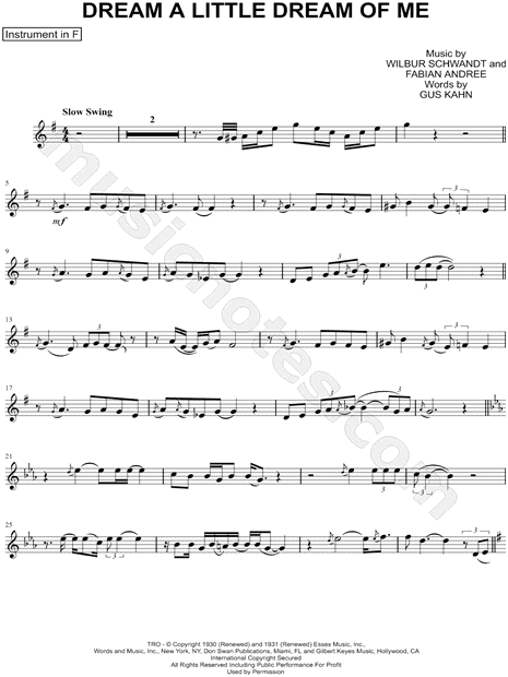 Collection: Dream a Little Dream of Me - F Instrument & Piano