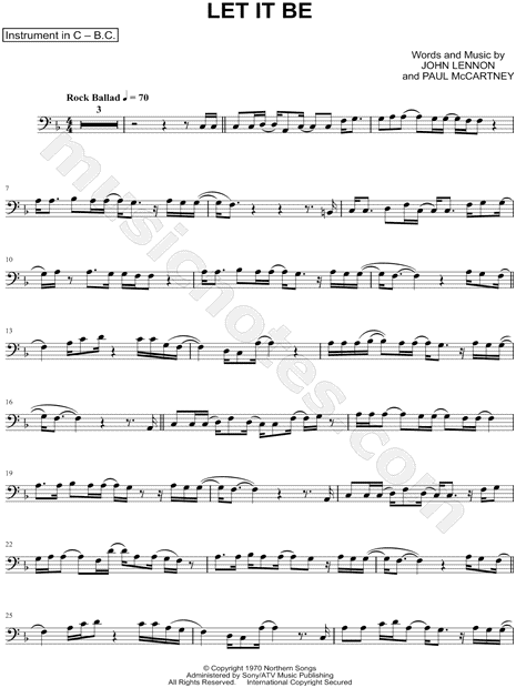 Collection: Let It Be - Bass Clef Instrument & Piano