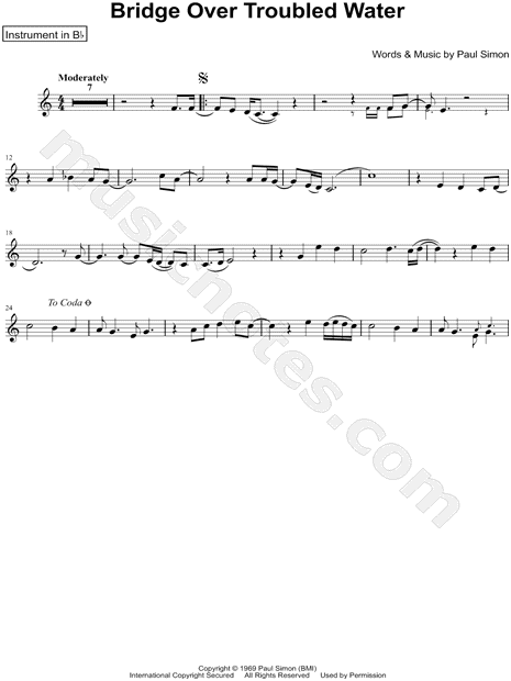 Collection: Bridge Over Troubled Water - Bb Instrument & Piano