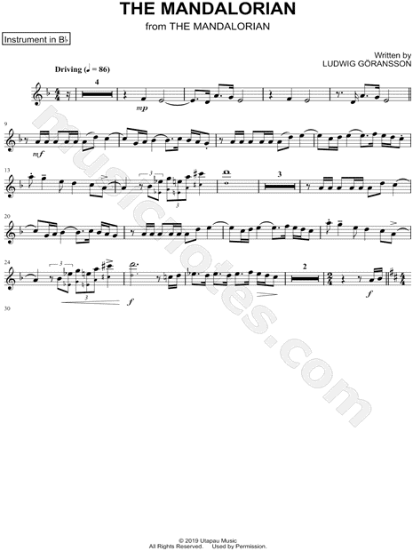 Collection: Star Wars: The Mandalorian (Main Theme) - Bb Instrument & Piano