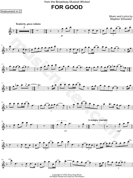 Collection: For Good - C Instrument & Piano