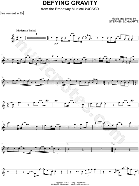 Collection: Defying Gravity - Eb Instrument & Piano