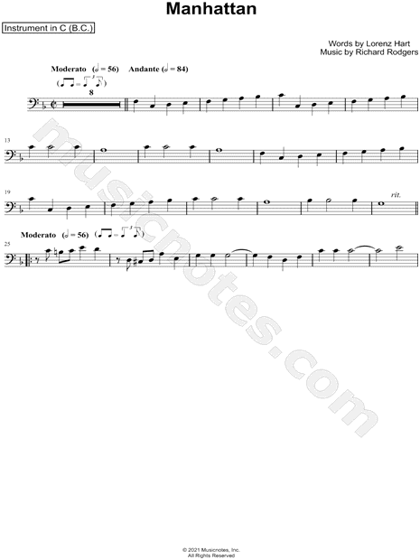Collection: Manhattan - Bass Clef Instrument & Piano