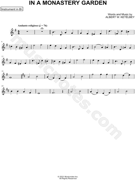 Collection: In a Monastery Garden - Bb Instrument & Piano