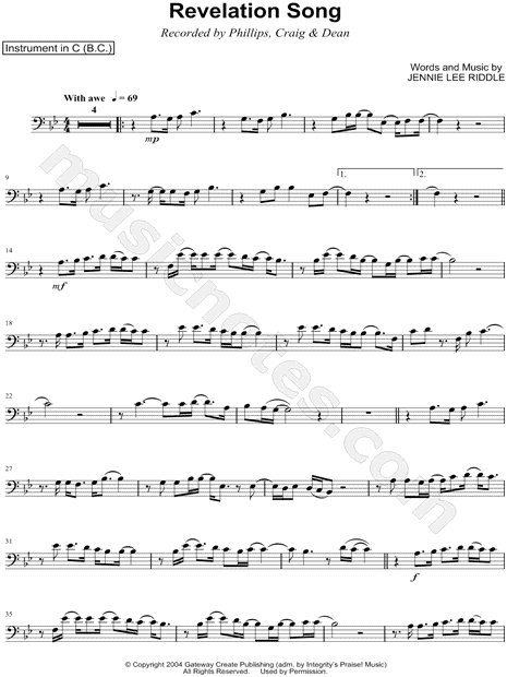 Collection: Revelation Song - Bass Clef Instrument & Piano