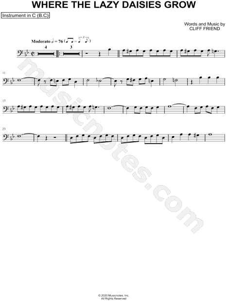 Collection: Where the Lazy Daisies Grow - Bass Clef Instrument & Piano
