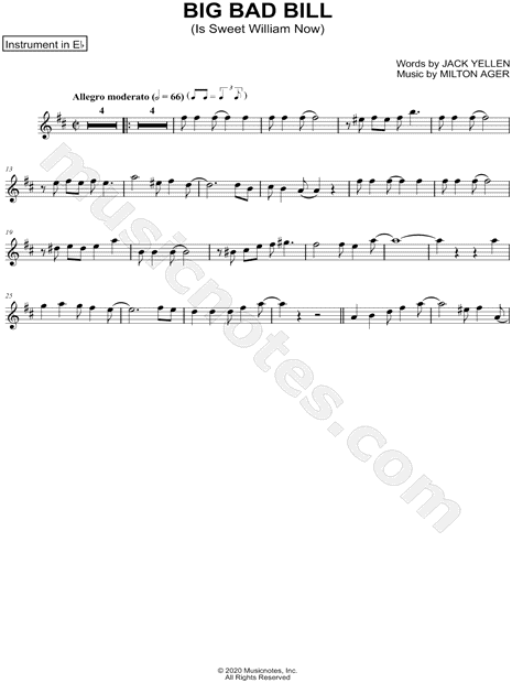 Collection: Big Bad Bill (Is Sweet William Now) - Eb Instrument & Piano