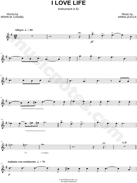 Collection: I Love Life - Eb Instrument & Piano