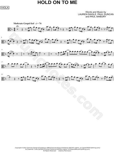 Collection: Hold On To Me - Viola & Piano