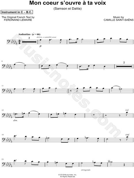 Collection: Mon coeur s'ouvre à ta voix - Bass Clef Instrument & Piano