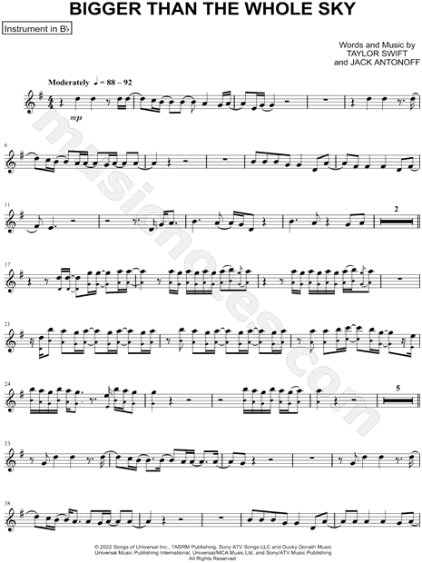 Collection: Bigger Than the Whole Sky - Bb Instrument & Piano