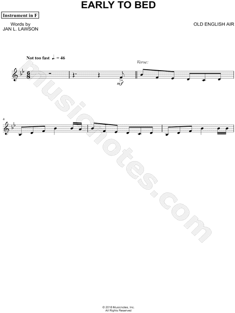 Collection: Early to Bed - F Instrument & Piano