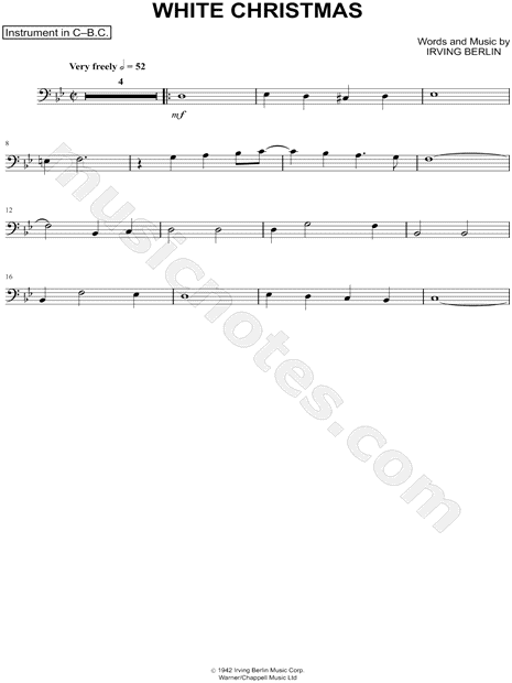 Collection: White Christmas - Bass Clef Instrument & Piano