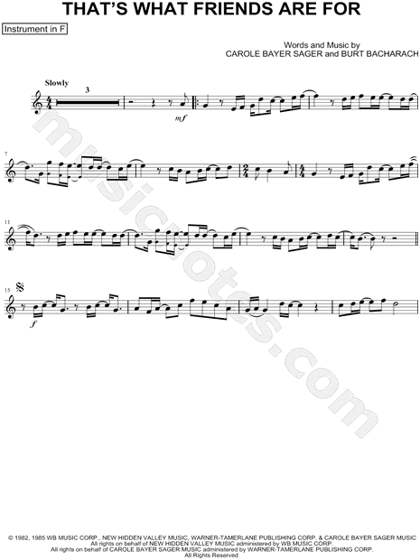 Collection: That's What Friends Are For - F Instrument & Piano