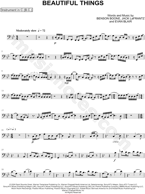 Collection: Beautiful Things - Bass Clef Instrument & Piano