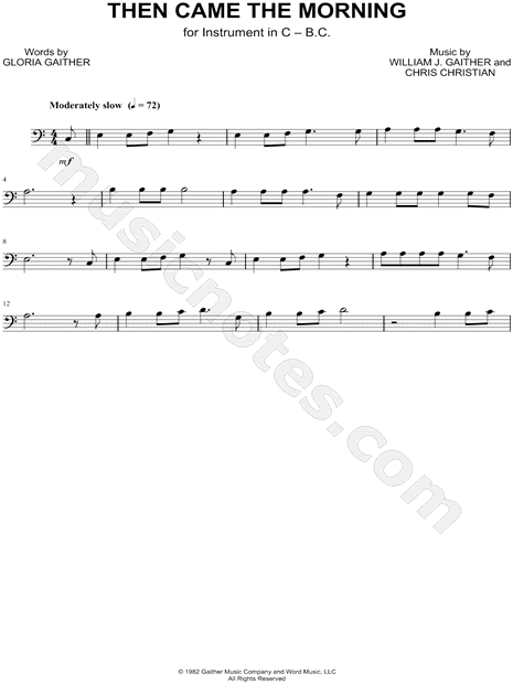 Collection: Then Came the Morning - Bass Clef Instrument & Piano