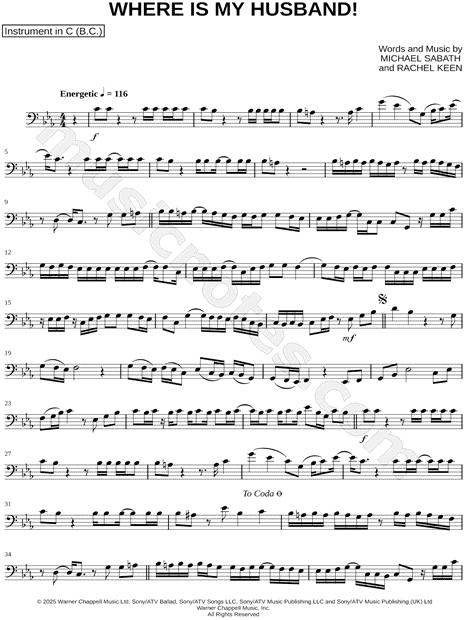 WHERE IS MY HUSBAND! - Bass Clef Instrument & Piano