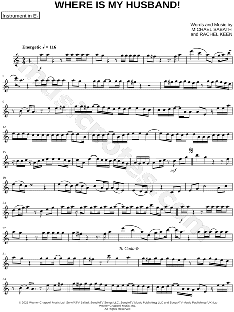 WHERE IS MY HUSBAND! - Eb Instrument & Piano