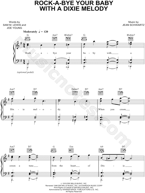 Rock-a-Bye Your Baby with a Dixie Melody