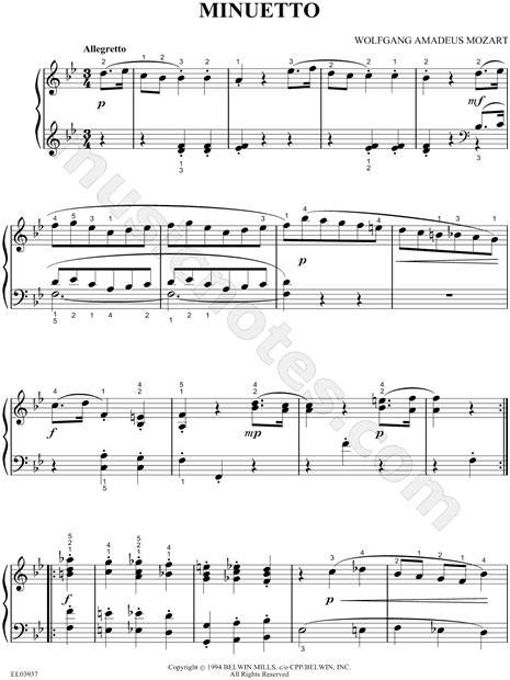 Minuetto In B Flat Major
